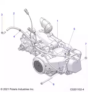 ENGINE, ENGINE and Вариатор MOUNTING - Z22HCB18N2 (C0201102-4)