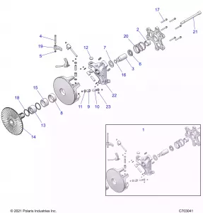 DRIVE TRAIN, PRIMARY CLUTCH - Z22MAC92AS/BS/Z92AS/BS (C703041)