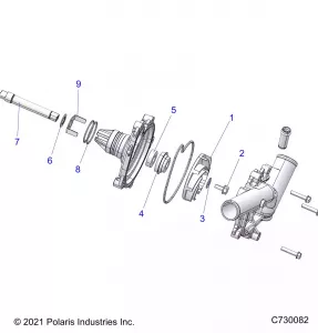 ENGINE, Охлаждение, WATERPUMP ASSEMBLY - Z22A5A87A2(C730082)