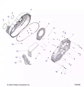 DRIVE TRAIN, CLUTCH COVER, INNER/OUTER - Z22RML2KAL/AP/BK/BL/BP/BT RZR 2000G4 (C0703049-01)