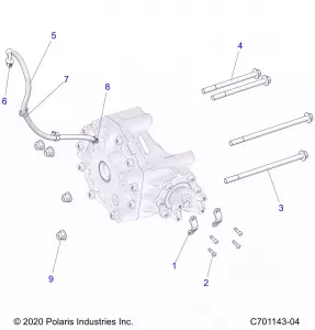 DRIVE TRAIN, GEARCASE, REAR, MOUNTING - Z22RML2KAL/AP/BK/BL/BP/BT (C701143-04)