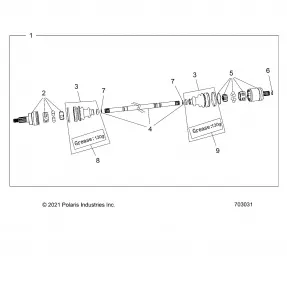 DRIVE TRAIN, HALF SHAFT, REAR - Z22RML2KAL/AP/BK/BL/BP/BT (703031)