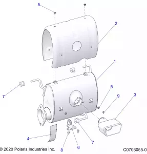 ENGINE, Выхлопная система SYSTEM, SILENCER AND RELATED - Z22RML2KAL/AP/BK/BL/BP/BT (C0703055-01)