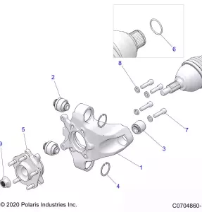 SUSPENSION, REAR CARRIER AND HUB - Z22RML2KAP/AL/BK/BP/BT (C0704860-1)