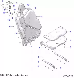 BODY, Сидение ASM.,REAR - Z22RME2KAG/BG/V2KAN/BN (C0703030-3)