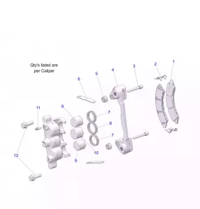 BRAKES, CALIPER, FRONT - Z22RME2KAG/BG/K2KAN/BN/V2KAN/BN (C703033)