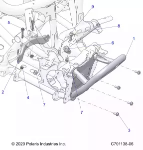 CHASSIS, FRONT GEARCASE AND BUMPER MOUNTING - Z22RME2KAG/BG/K2KAN/BN/V2KAN/BN (C701138-06)