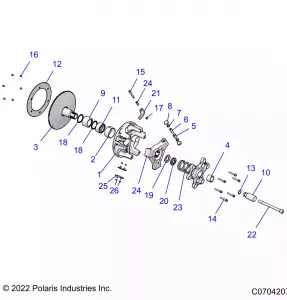 DRIVE TRAIN, PRIMARY CLUTCH - Z22RME2KAG/BG/K2KAN/BN/V2KAN/BN (C0704207)