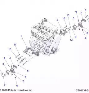 ENGINE, MOUNTING - Z22RME2KAG/BG/K2KAN/BN/V2KAN/BN (C701137-09)