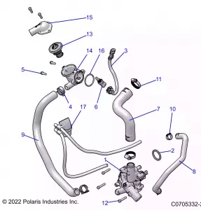 ENGINE, WATERPUMP AND BYPASS - Z22R4E92AD/AJ (C0705332)