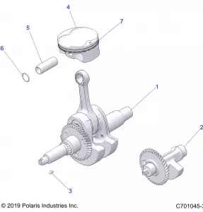 ENGINE, CRANKSHAFT, PISTON AND BALANCE SHAFT - Z22CHA57A2/K2 (C701045-3)