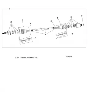 DRIVE TRAIN, REAR HALF SHAFT - Z22ASE99A5/B5(701873)