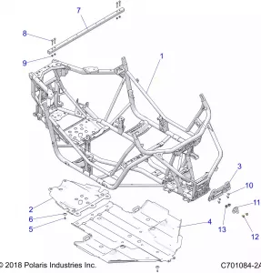 CHASSIS, MAIN Рама AND SKID PLATE - Z22ASE99F4/F5/S99C4/C5 (C701084-2A)