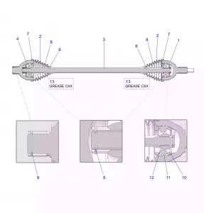 DRIVE TRAIN, HALF SHAFT, FRONT - Z22GAL92AG/AL/BG/BL (C703007)