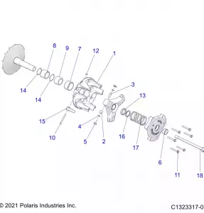 DRIVE TRAIN, PRIMARY CLUTCH - Z22NAS99CK/FK (C1323317-01)