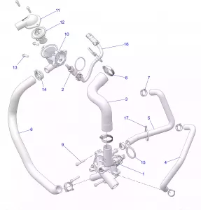 ENGINE, WATERPUMP AND BYPASS - Z22NAS99CK/FK (C700106-14)