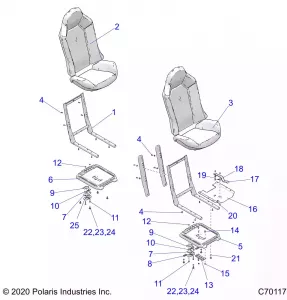 BODY, Сидение ASM. AND SLIDER - Z22NAK99AK/AR/BK/BR/NAV99AK/AR/BK/BR (C701171)