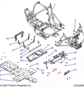 CHASSIS, MAIN Рама AND SKID PLATES - Z22NAK99AK/AR/BK/BR/NAV99AK/AR/BK/BR (C0703826)