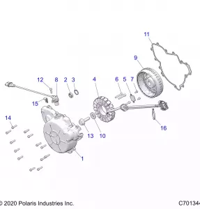 ENGINE, STATOR AND FLYWHEEL - Z22NAK99AK/AR/BK/BR/NAV99AK/AR/BK/BR (C701344)