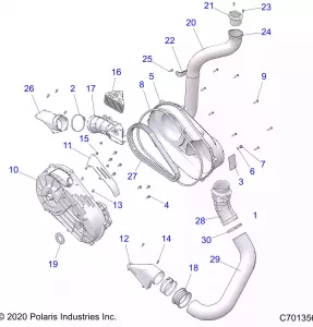 DRIVE TRAIN, CLUTCH COVER AND DUCTING - Z22NAE99AJ/AN/BJ/BN (C701356)