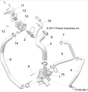 ENGINE, WATERPUMP AND BYPASS - Z22NAS99CZ (C700106-14)