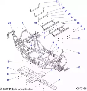 CHASSIS, MAIN Рама AND SKID PLATES - Z22N4E99AJ/AN/BJ/BN (C0703287)