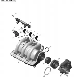 02- Впускной коллектор и дроссельная заслонка - 900-900 HO ACE