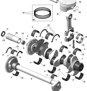 01- Crankshaft, Pistons And Balance Shaft - 155 Model With Suspension