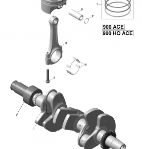 01- Коленвал и поршни - 900-900 HO ACE