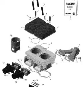 01- Cylinder, Выхлопная система Manifold And Reed Valve