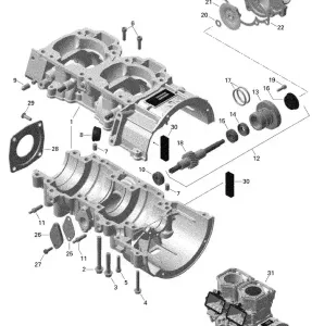 01- Картер And Water Pump