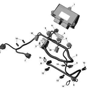 10- Блок управления двигателем и проводка двигателя _10R1555
