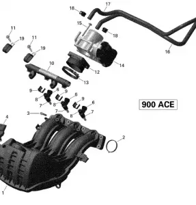 02- Впускной коллектор и дроссельная заслонка _18R1525