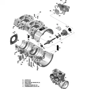 01- Картер and Water Pump - 600 E-TEC