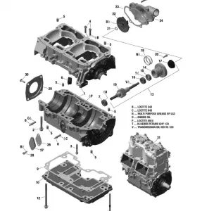 01- Картер and Water Pump - 800 E-TEC