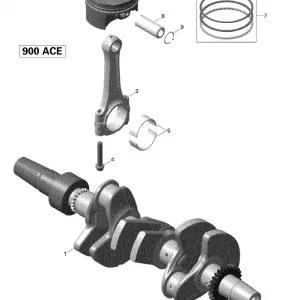 01- Коленвал и поршни - 900 ACE