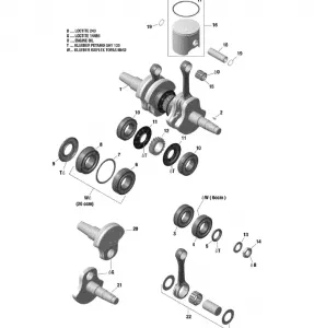 01- Коленвал и поршни - 800R E-TEC