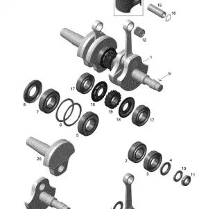 01- Коленвал и поршни - 600 CARB