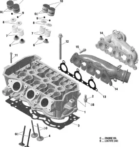 01- Головка блока цилиндров And Выхлопная система Manifold 900 ACE