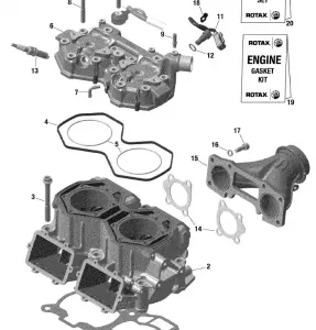 01- Rotax - Cylinder And Головка блока цилиндров