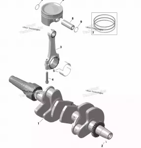 Rotax - Коленвал и поршни