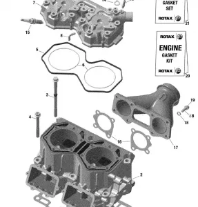 01- Rotax - Cylinder And Головка блока цилиндров - Turbo